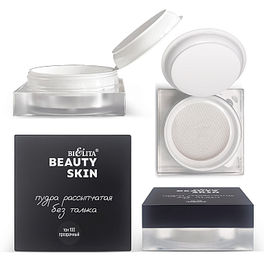 Пудра рассыпчатая без талька Beauty Skin, тон 100 прозрачный Пудра рассыпчатая без талька Beauty Skin, тон 100 прозрачный