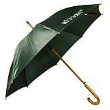 Зонт-трость полуавтомат зеленый с логотипом
