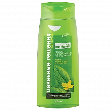 SPECIAL SHAMPOO for hair CELANDINE and AUSTRALIAN TEA TREE against greasy hair and scalp