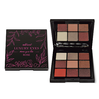  Тени для век ROSE, 9 тонов, Luxury Eyes