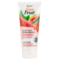 Micellar gel-foam SUPER FRUIT for washing and make-up removing with watermelon, hyaluron and niacinamide