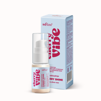 Cherry Shine Highlighter Face Cream, tone silver rose